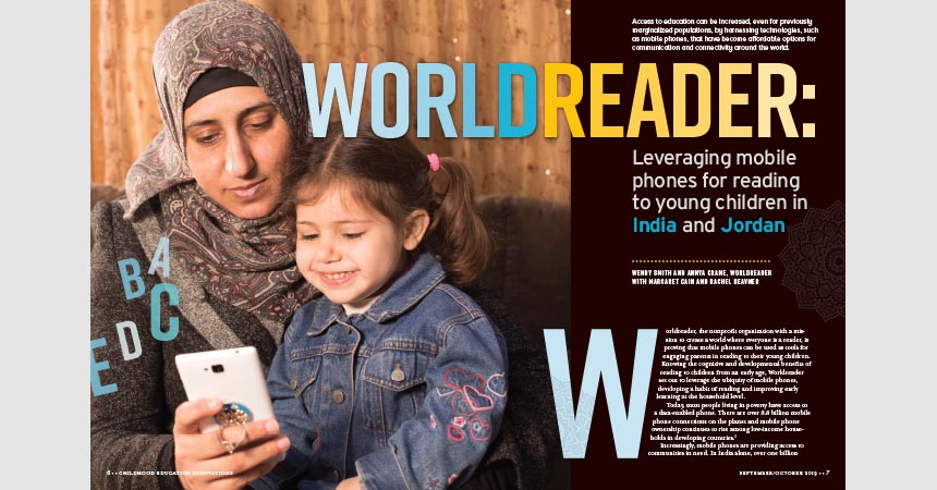 Article titled "World Reader: Leveraging Mobile Phones for Reading to Young Children in India and Jordan" from Childhood Education Innovations