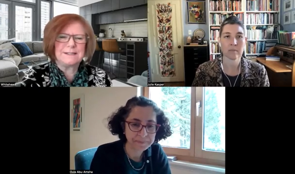 A screenshot of the webinar, featuring Oula, Diane, and Julie.