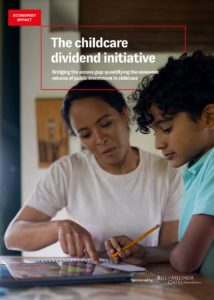 Cover of "The Childcare Dividend Initiative" report.