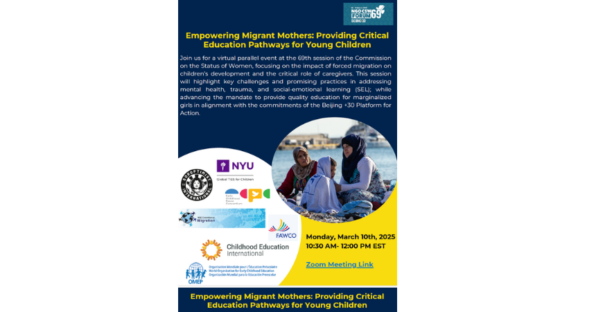 Empowering Migrant Mothers event flyer.